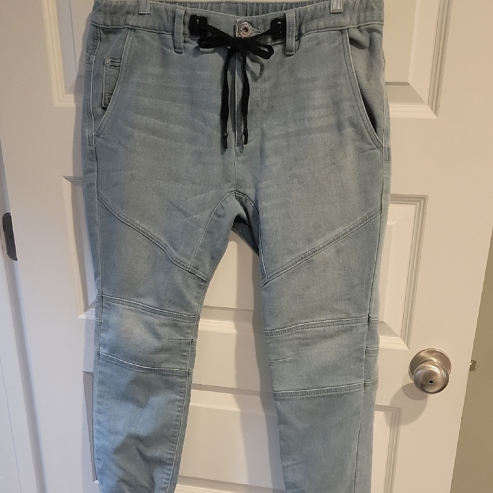 Bullhead Denim Company Faded Wash Jogger Style Jeans Size Medium
